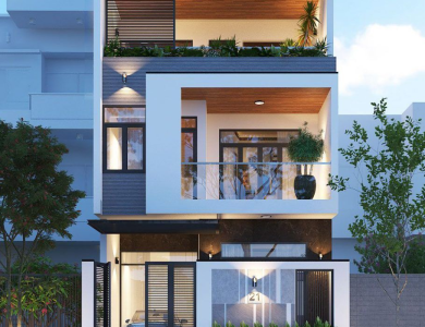 Mẫu thiết kế biệt thự hiện đại 2 tầng đầy đủ công năng cho gia đình trẻ